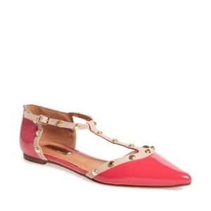 Halogen Rockstud Hot Pink Flats